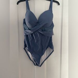 Blue One-Piece Swimsuit Meet Curve XL